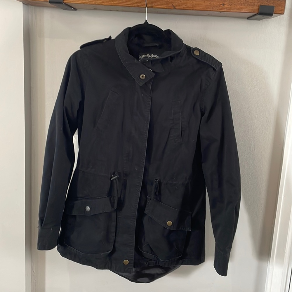 Faux black suede jacket